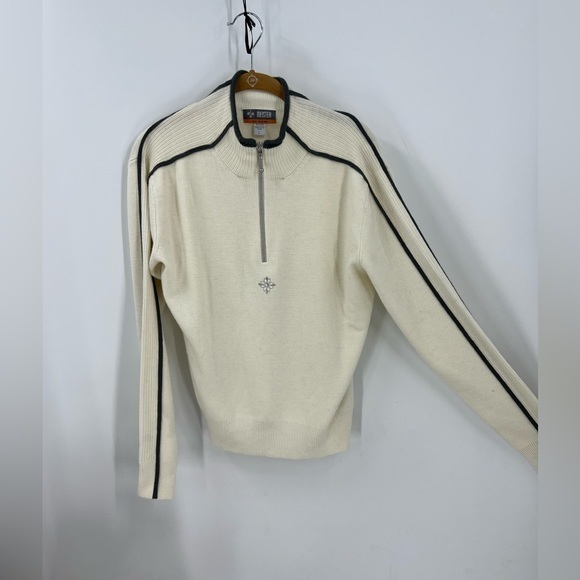 Meister Sport collection quarter zip snowflake wool blend sweater L - Picture 1 of 10